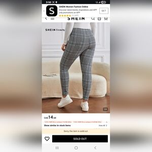 SHEIN Black and White Houstooth Leggings